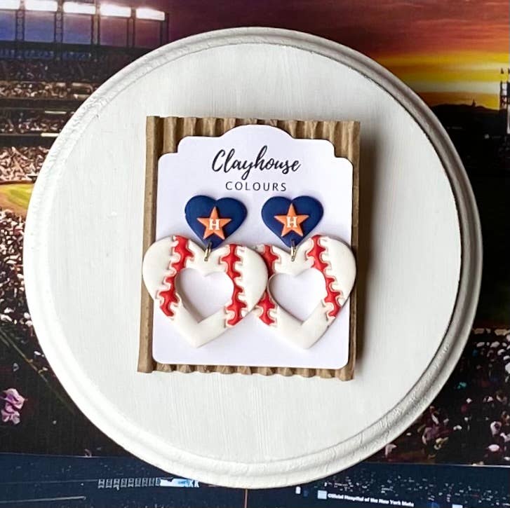 Astros Baseball Earrings