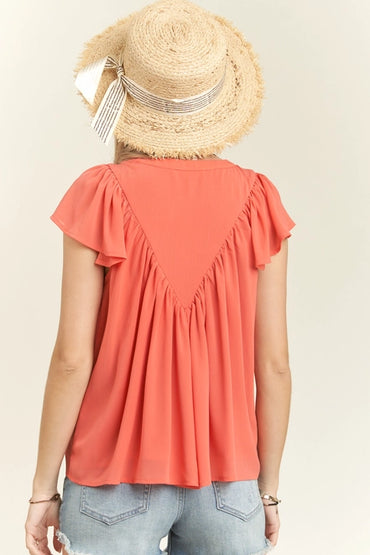 Shirring Detail Lovely Blouse