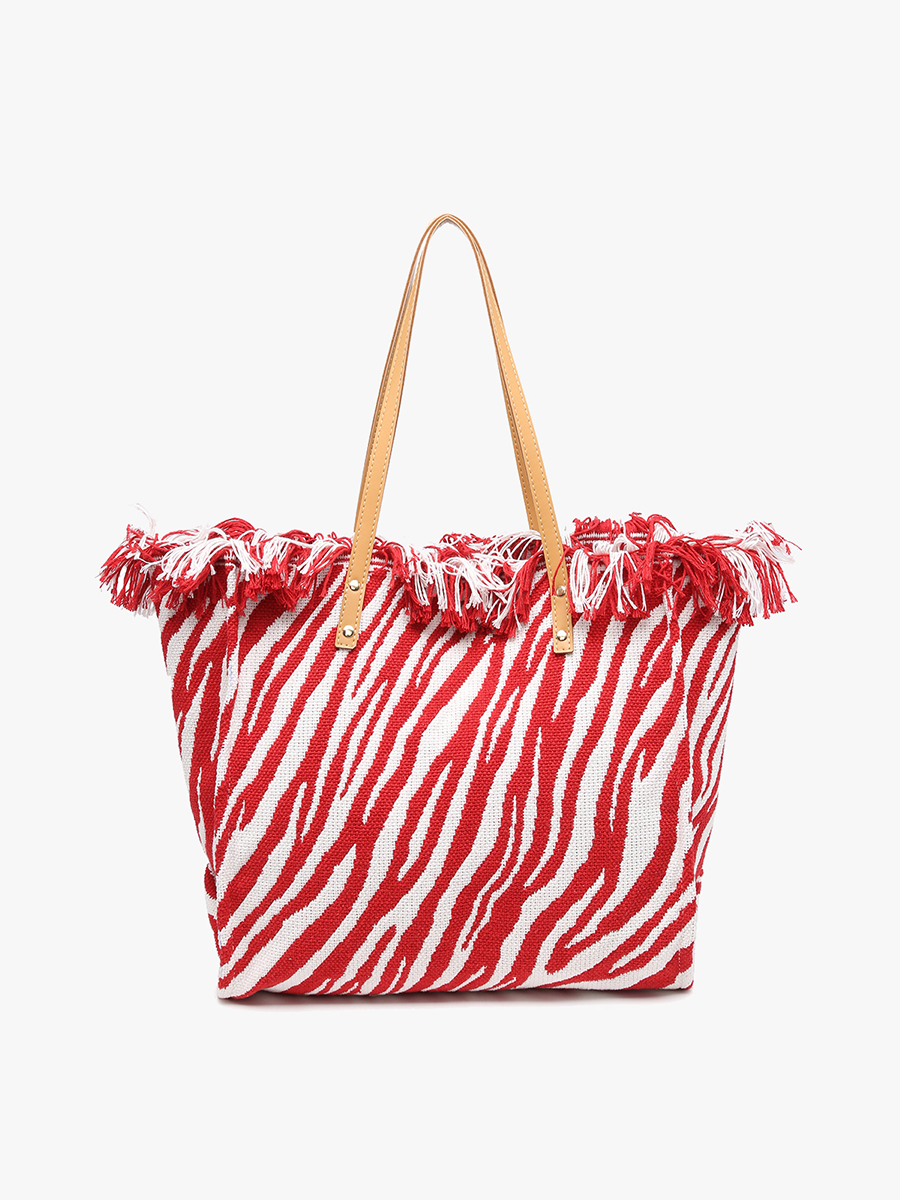Madison Handwoven Fringe Tote – Woven Cotton Bag | M2091