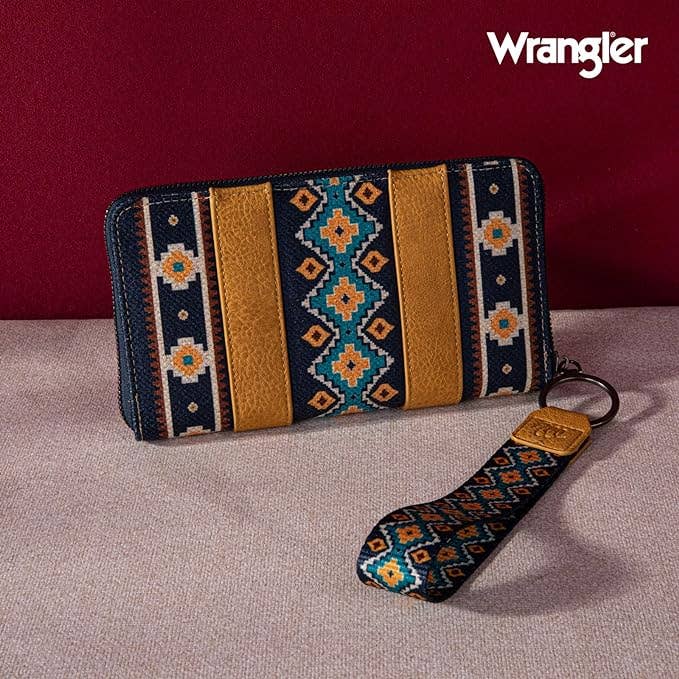 Wrangler Southwestern Art Print Wallet - Mustard