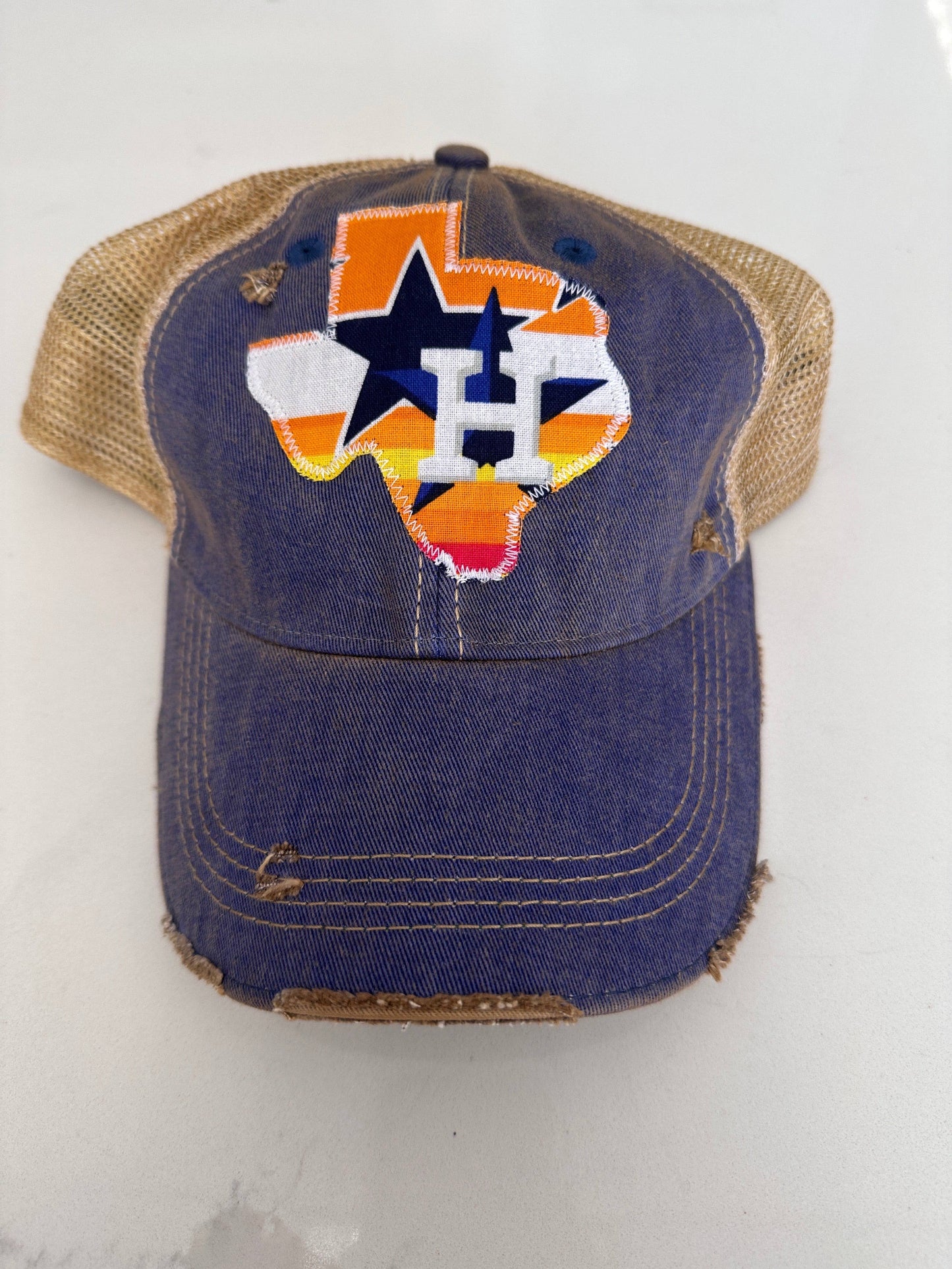 Throwback Houston Texas Dirty Trucker Hat