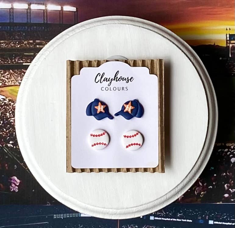 Astros Baseball Earrings