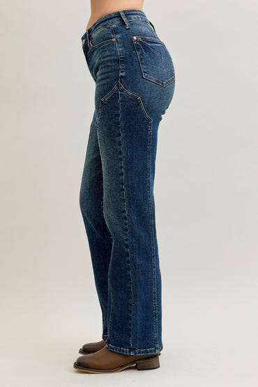 Straight Western Seam Detail Jeans