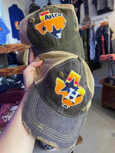Throwback Houston Texas Dirty Trucker Hat