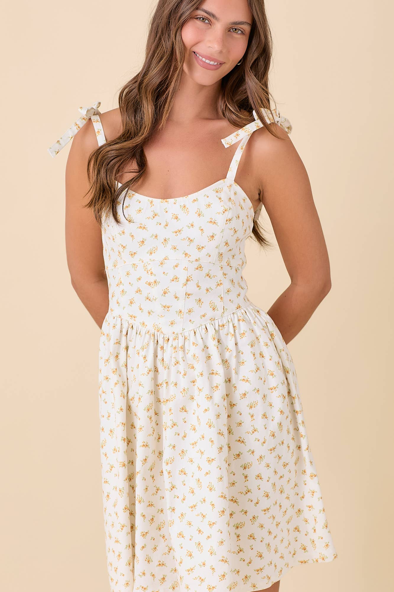 Ditsy Floral Printed Denim Dress