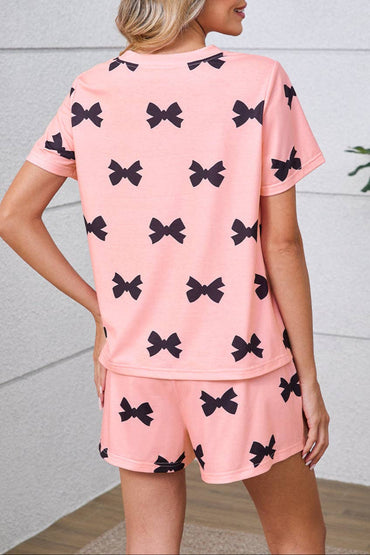 Bow Top And Shorts Lounge Set
