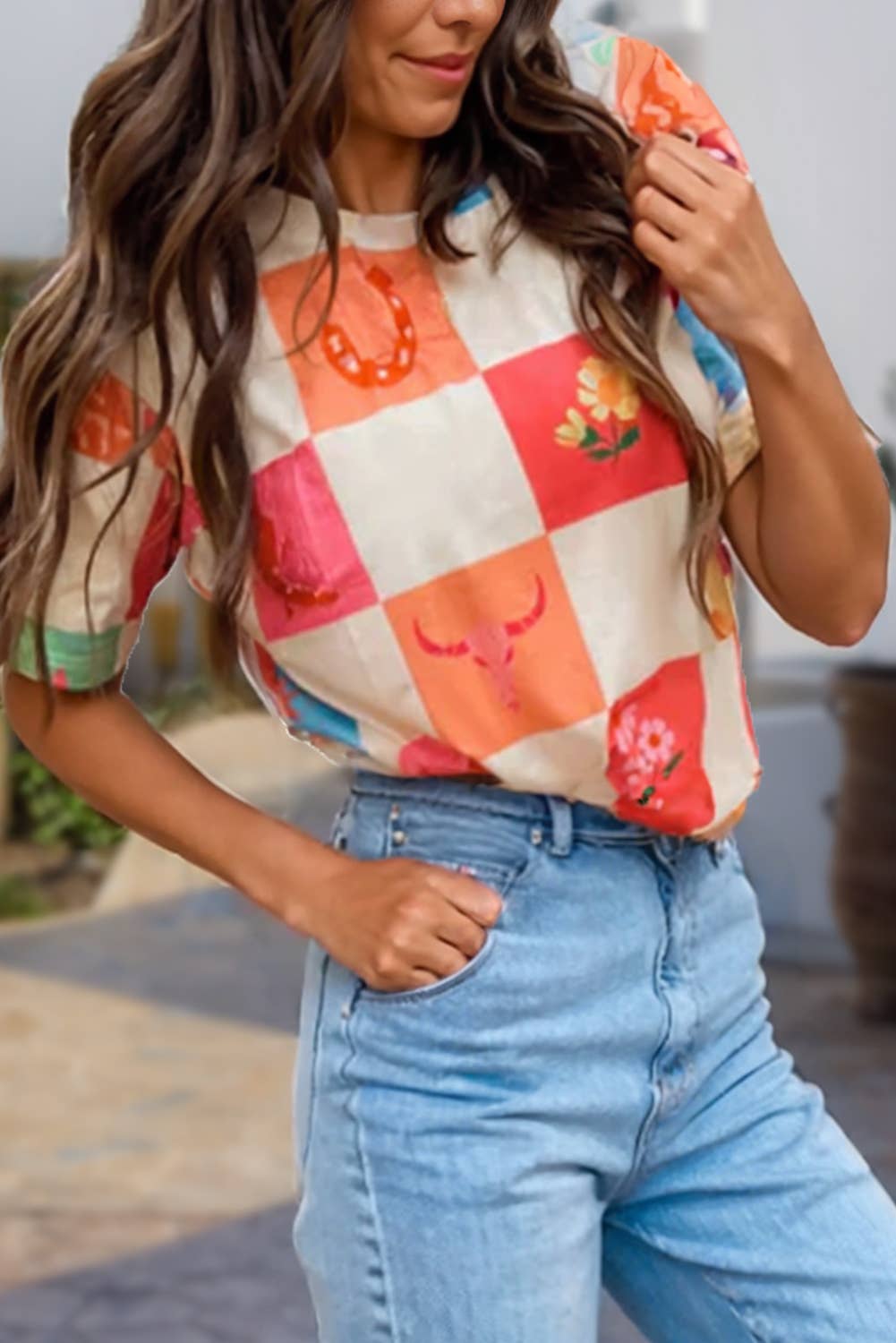 Western Fashion Colorblock Tee