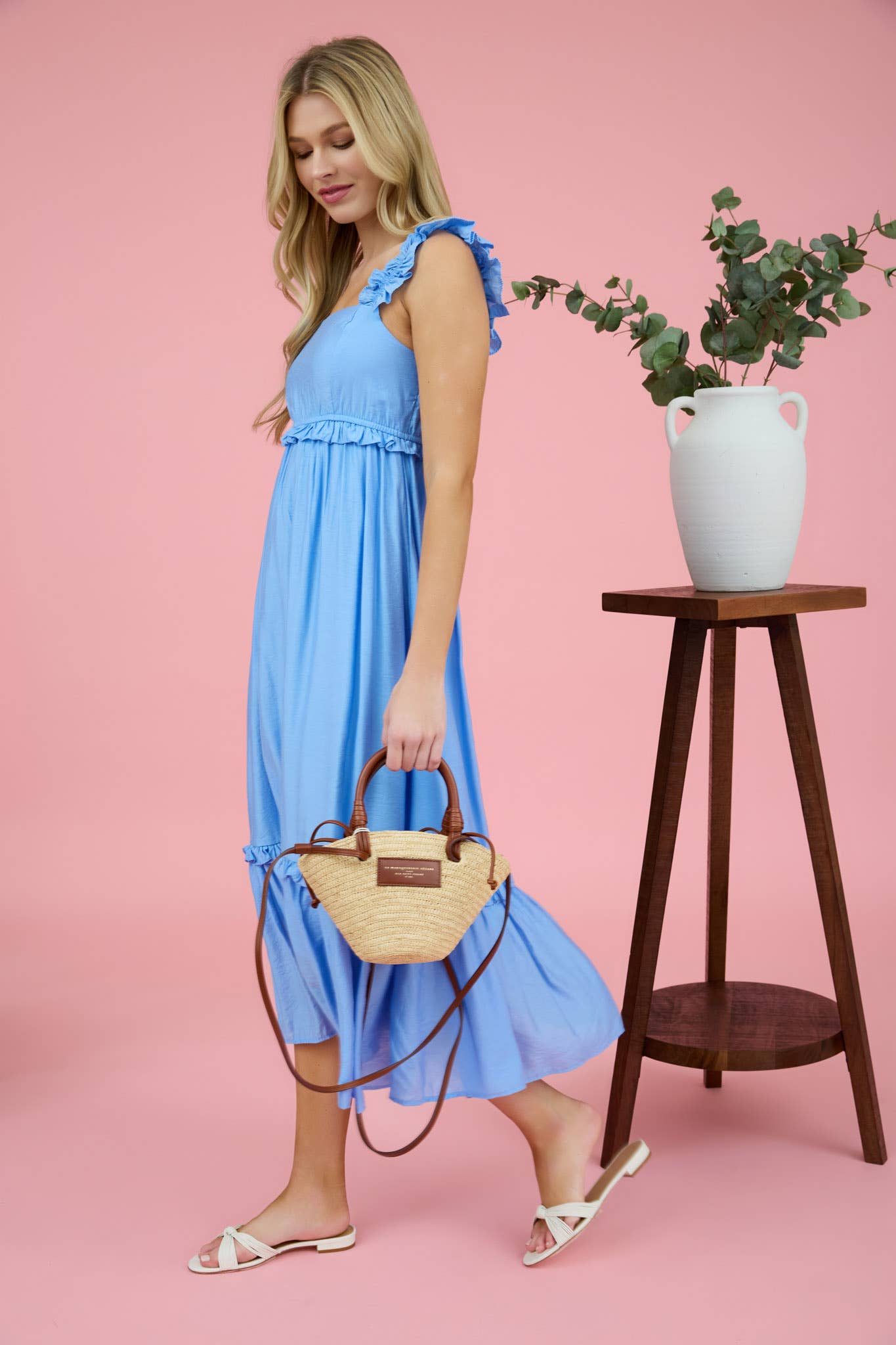 Ruffle Detail Empire Waist Midi Dress Show Me Style Boutique Ruffle Detail Empire Waist Midi Dress Show Me Style Boutique