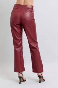 Faux Leather Straight Jean