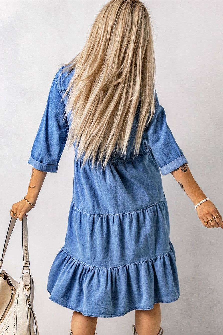 Button shirt denim dress