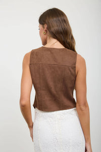 Horseshoe Embroidery Front Tie Vest