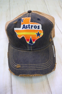 Throwback Houston Texas Dirty Trucker Hat