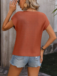 Casual Short Sleeve Knit Tee w Pocket