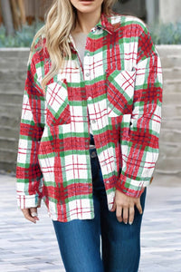 Christmas Plaid Casual Flannel Shacket