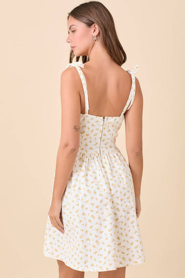 Ditsy Floral Printed Denim Dress