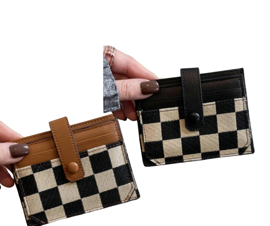 Checkered mini Wallet