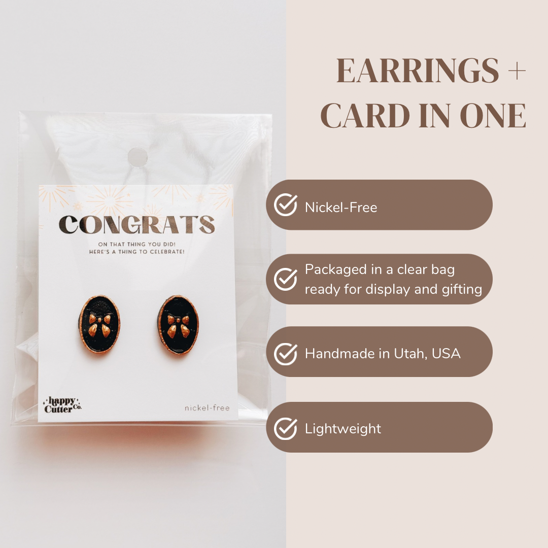 Christmas Studs - Classic Red Holiday Bow Stud Earrings