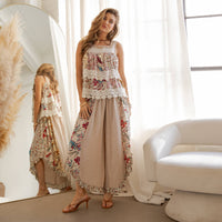 Artisan Boho Floral Wide-Leg Pant