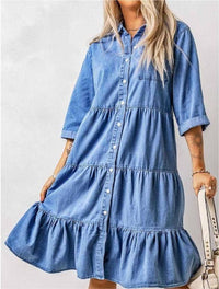 Button shirt denim dress