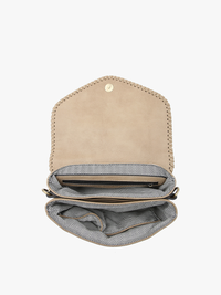 Sloane Flapover Crossbody w/ Whipstitch and Tassel | M1802A