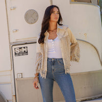Intricate Crochet Lace Bell Sleeve Western Jacket Shrug