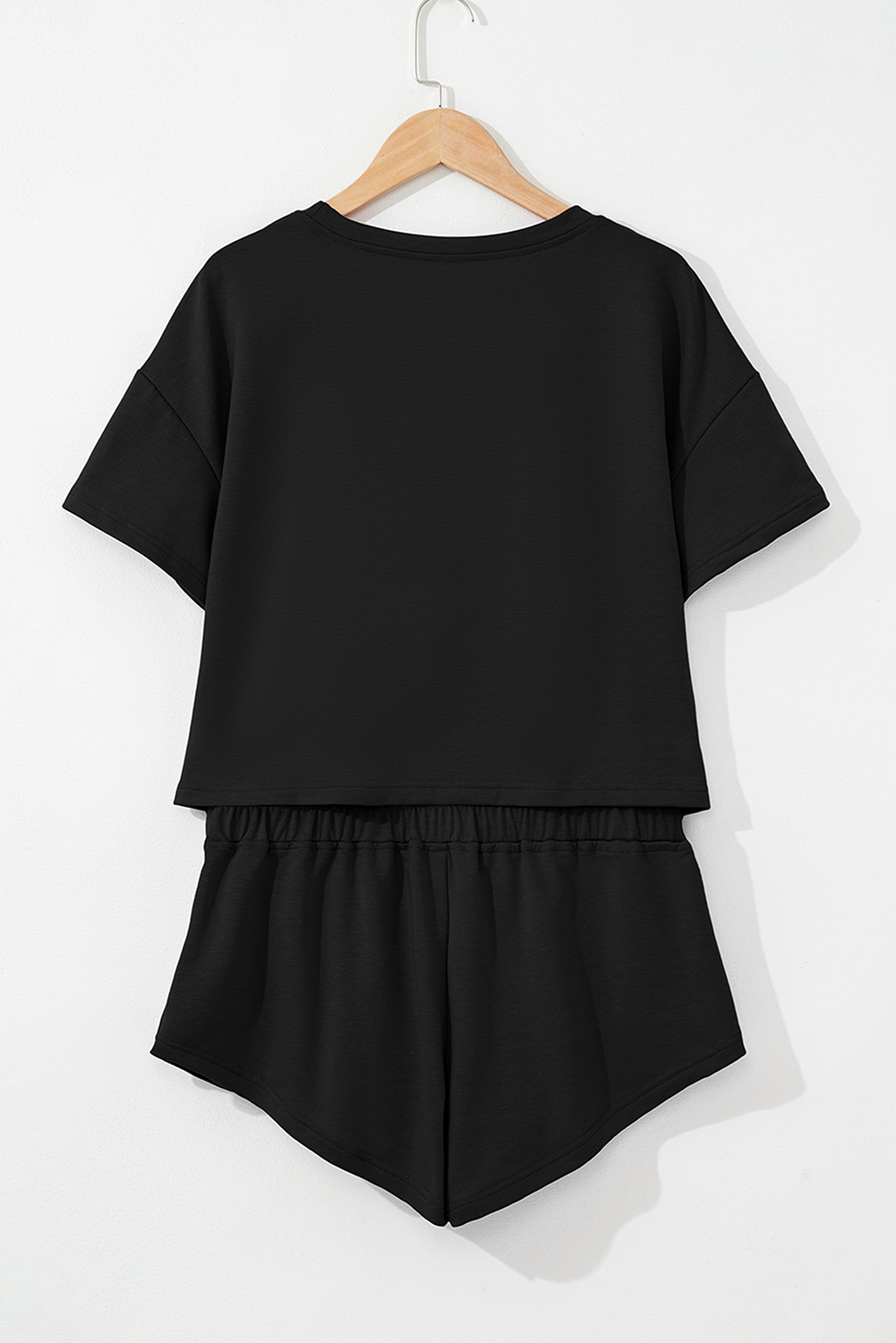 Baseball Print Cropped Tee and Ruffle High Waist Skort Set