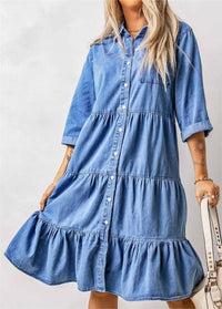 Button shirt denim dress