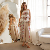 Artisan Boho Floral Wide-Leg Pant