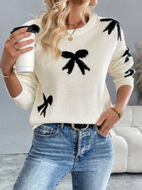 Bow Jacquard Sweater
