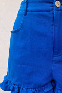 Soft Ruffle Hem Summer Shorts