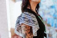 Aztec Ruffle Sleeve Tee Dress