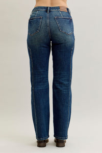 Straight Western Seam Detail Jeans