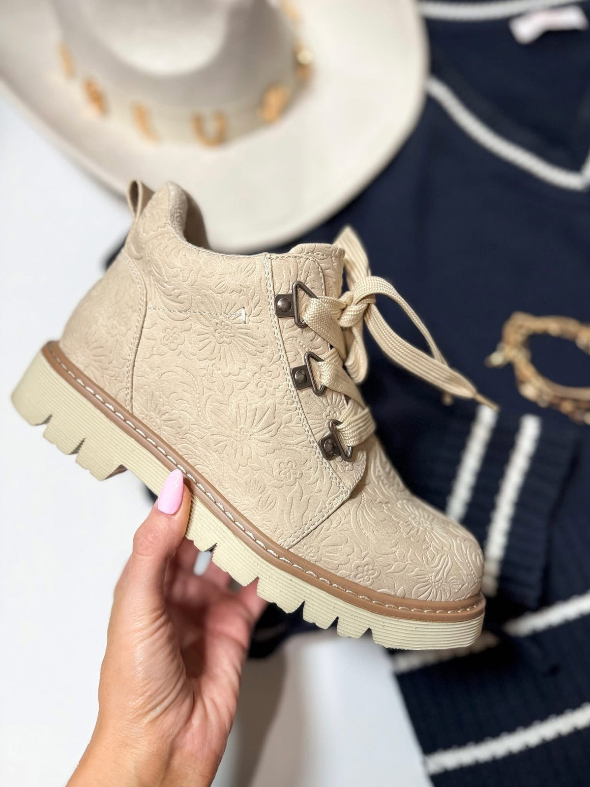 Kansas Cream Floral Bootie