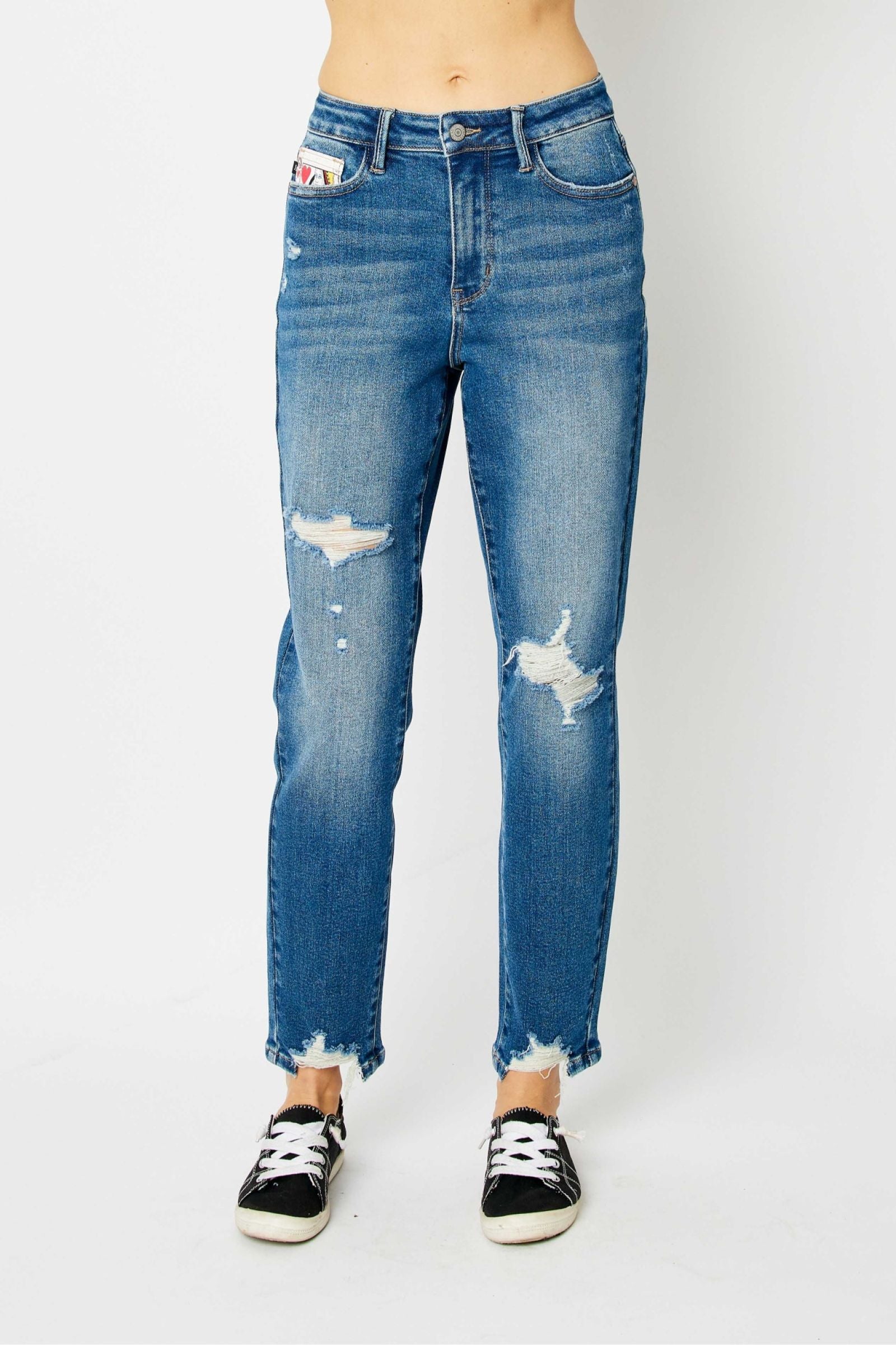 High Waist Queen of Hearts Coin Pocket Jean