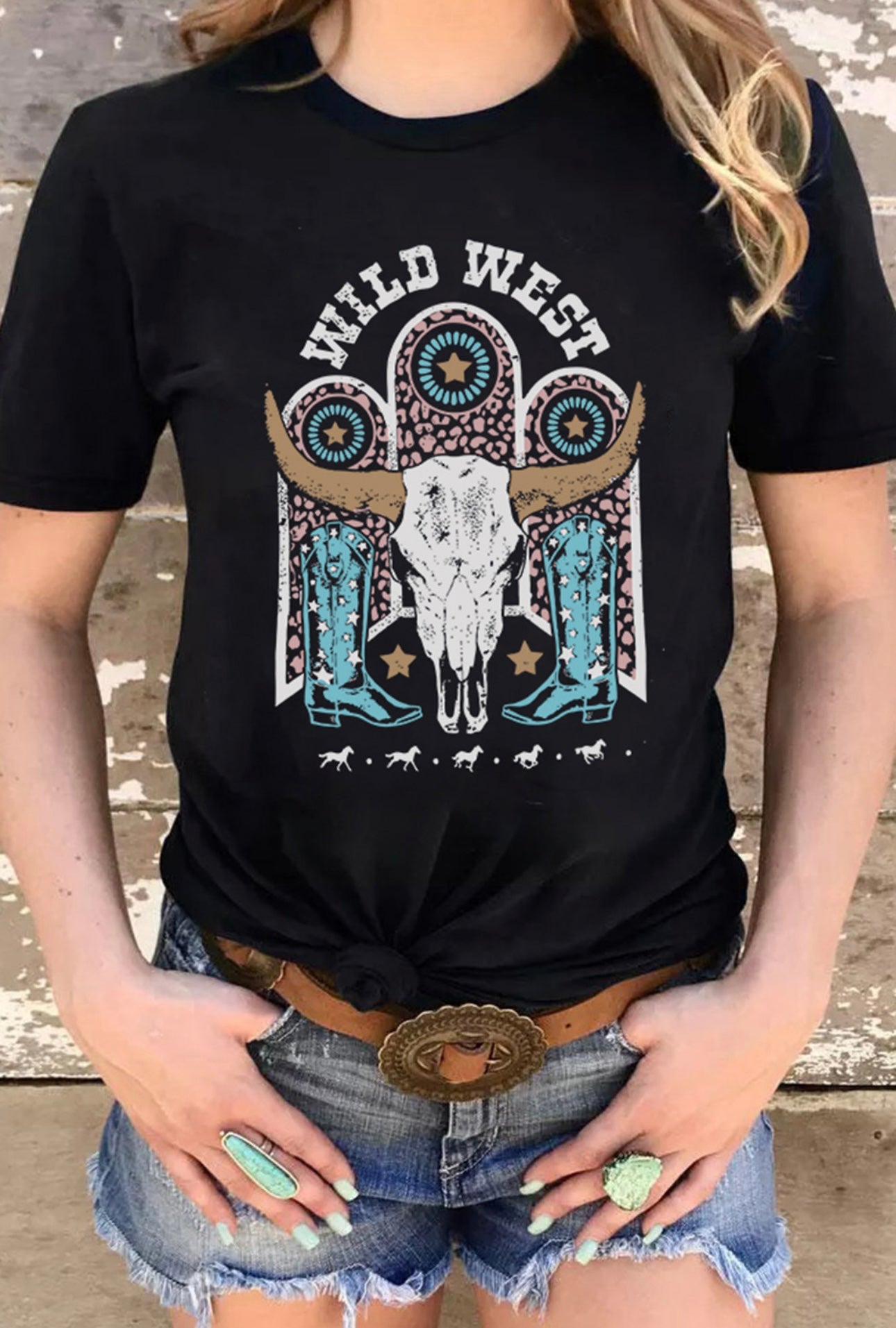 Wild West Steer Skull Graphic Tee