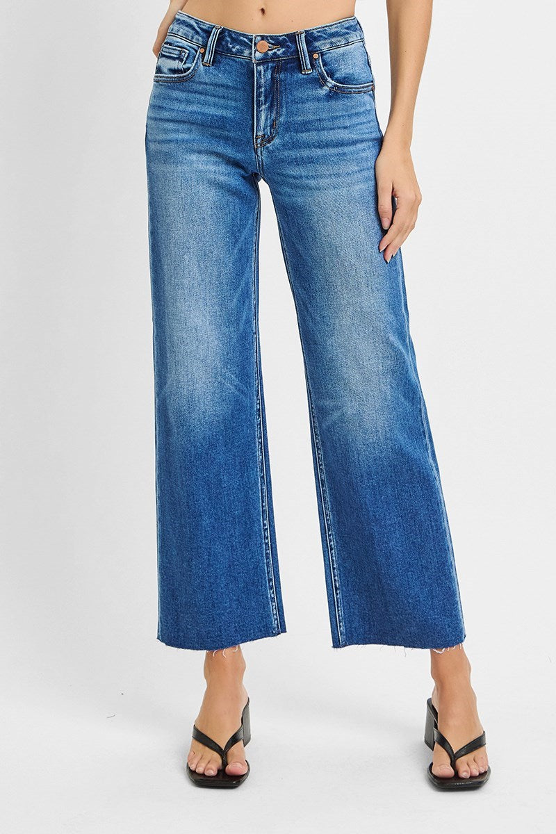 Crop Wide Cut Hem Jeans