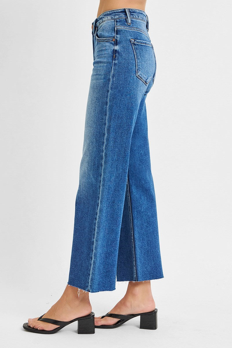 Crop Wide Cut Hem Jeans