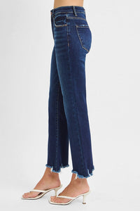 High Rise-Crop Straight-Slim Jeans
