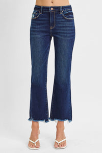 High Rise-Crop Straight-Slim Jeans