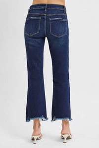 High Rise-Crop Straight-Slim Jeans