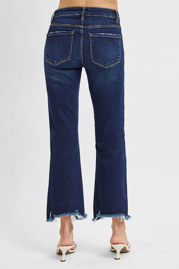 High Rise-Crop Straight-Slim Jeans