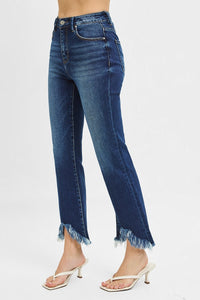 Cropped Fray Hem Jeans