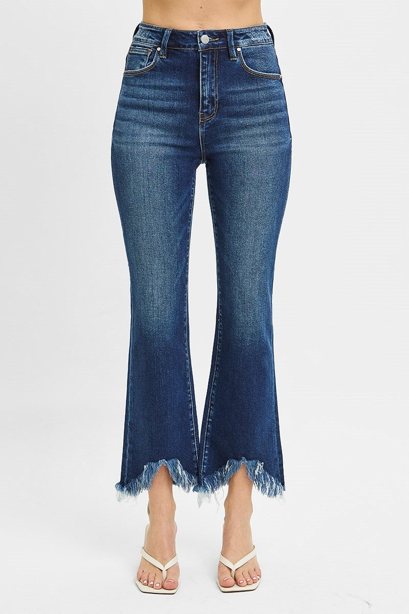 Cropped Fray Hem Jeans