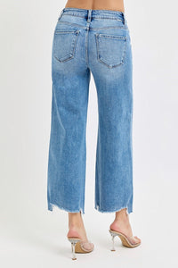 Risen Wide Leg Cropped Jeans