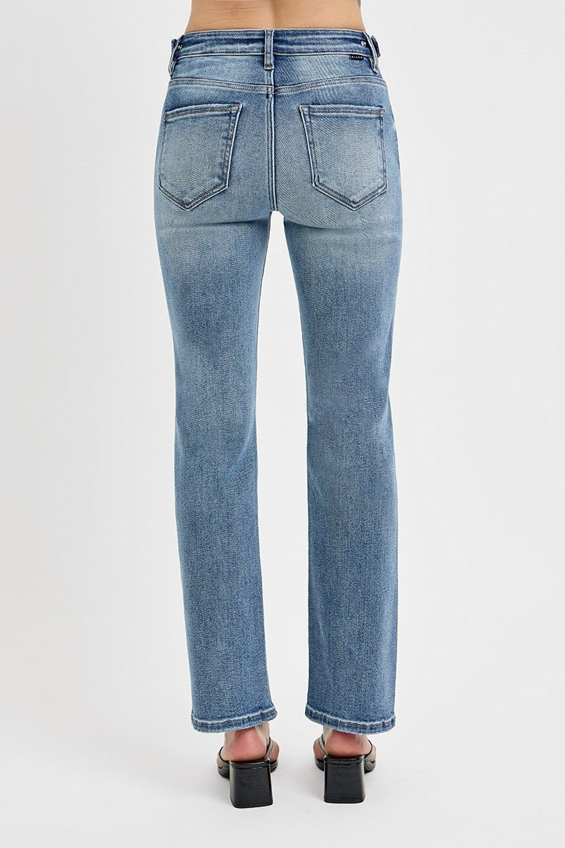 High Rise Ankle Adjustable WB Jeans