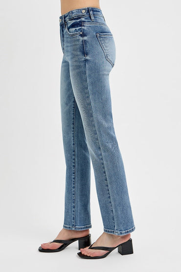 High Rise Ankle Adjustable WB Jeans