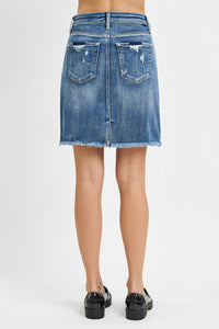 High Rise Denim Mini Skirt