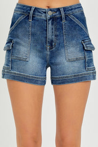 High Rise Side Cargo Pocket Shorts