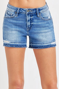 Low Rise-Shadow Hem Shorts