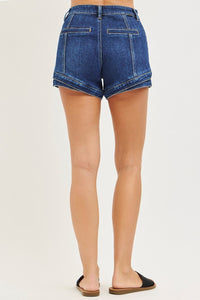 High Rise Layered Hem Shorts